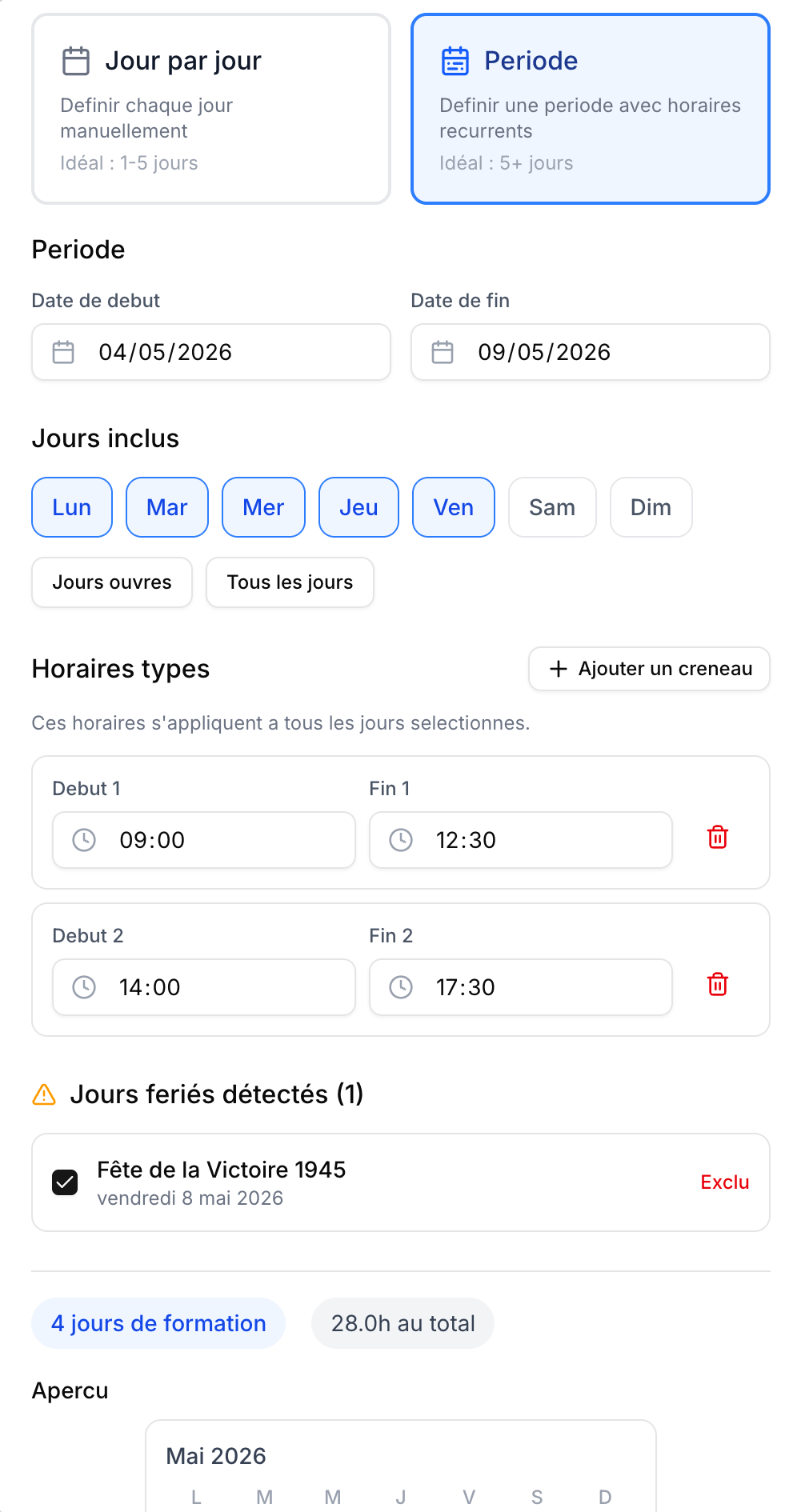 Qualioform - création d'une session de formation