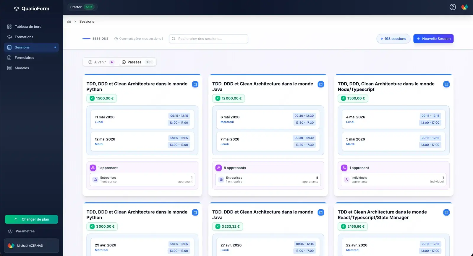 Qualioform - création de session en quelques clics